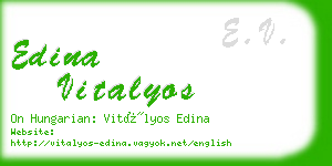 edina vitalyos business card